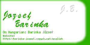 jozsef barinka business card